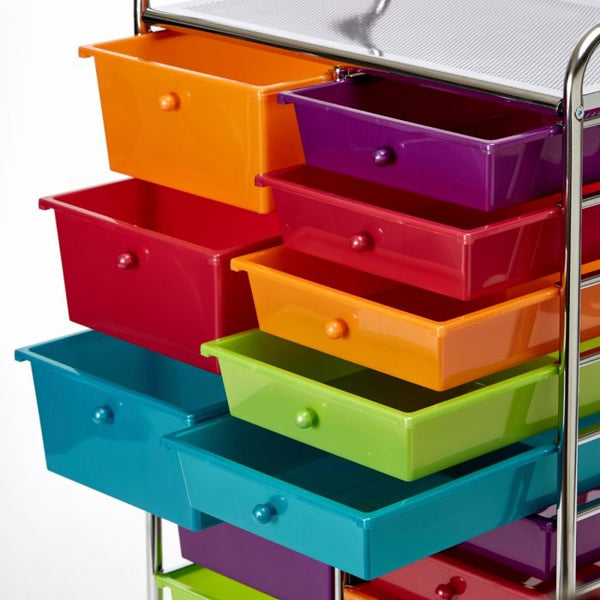 Multi-color 15-Drawer Organizer opened drawers