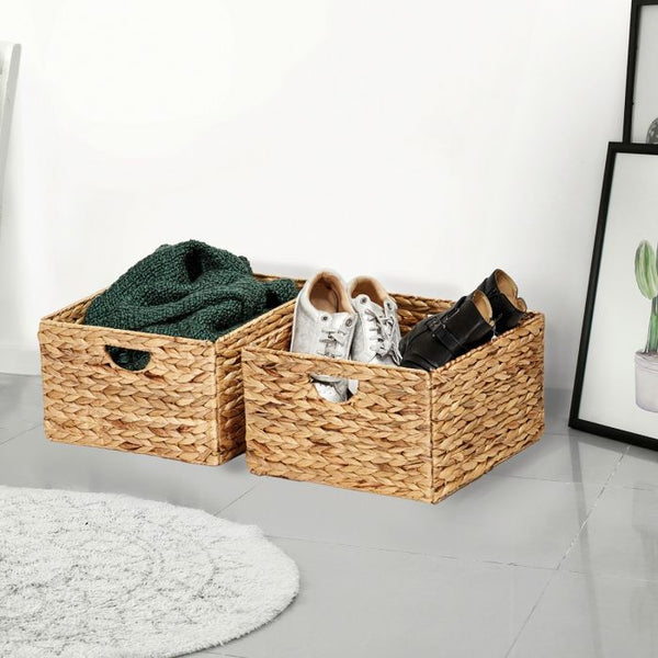 Storage Cube Basket Set (2-Pack), Water Hyacinth