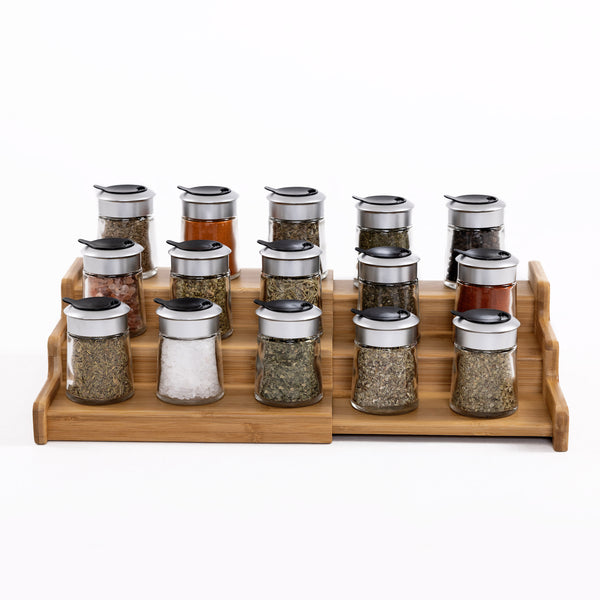 Front view of extended spice rack