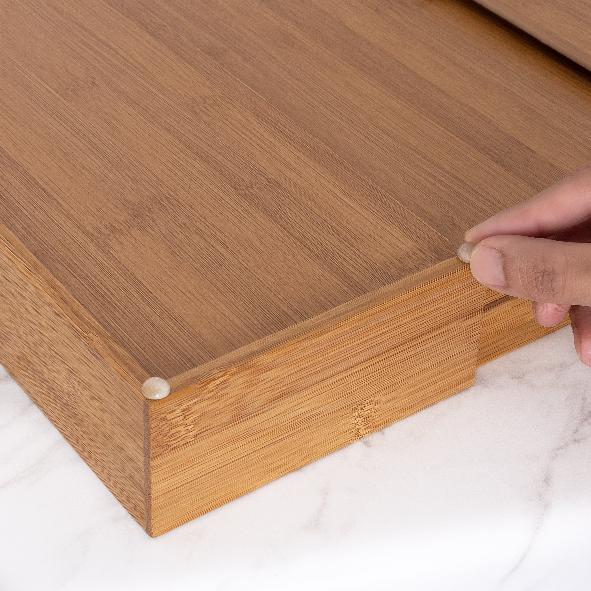 4Piece Bamboo Expandable Drawer Organizer and Box Set Seville Classics