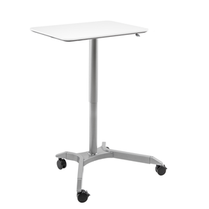 airLIFT® XL Pneumatic Sit-Stand Mobile Desk Cart, White