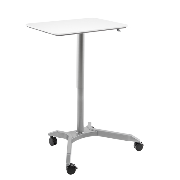 airLIFT® XL Pneumatic Sit-Stand Mobile Desk Cart, White