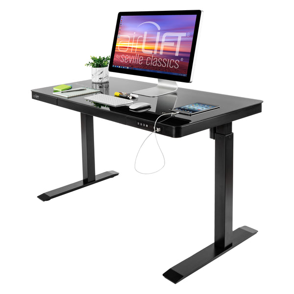 airLIFT® Electric Height-Adjustable Tempered Glass Desk