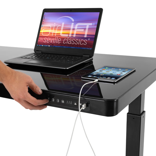 airLIFT® Electric Height-Adjustable Tempered Glass Desk