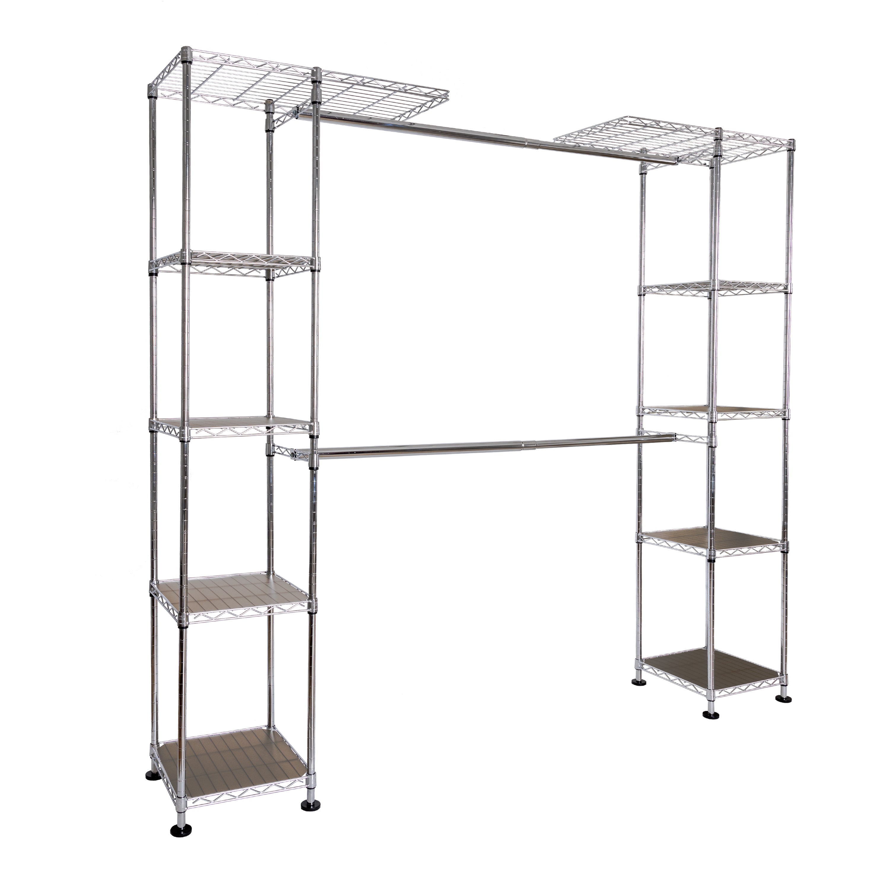 mDesign Steel/Plastic 2-Tier Bathroom Organizer Corner Shelf - Clear/Matte  Black