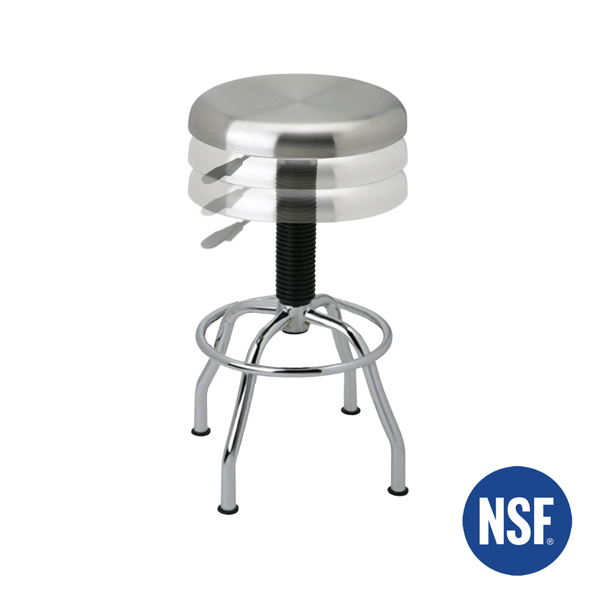 Stainless Steel Seat Pneumatic Adjustable Work Stool