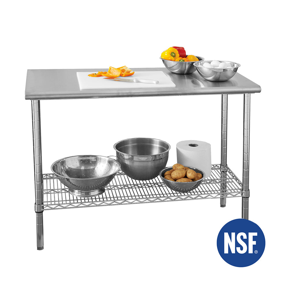 Seville Classics SHE18308SH Commercial NSF Stainless Steel Top Worktable Shelf