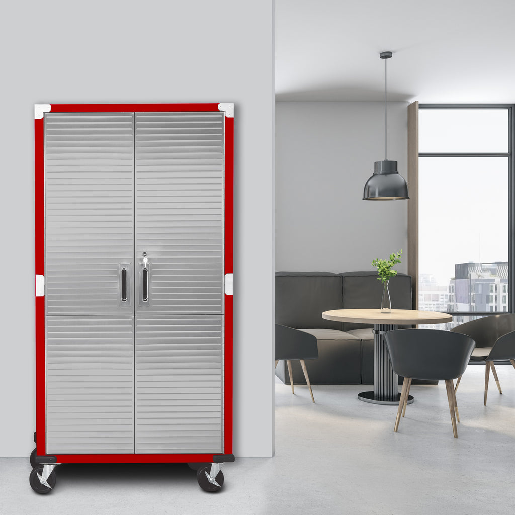 UltraHD Rolling Storage Cabinet Red Seville Classics