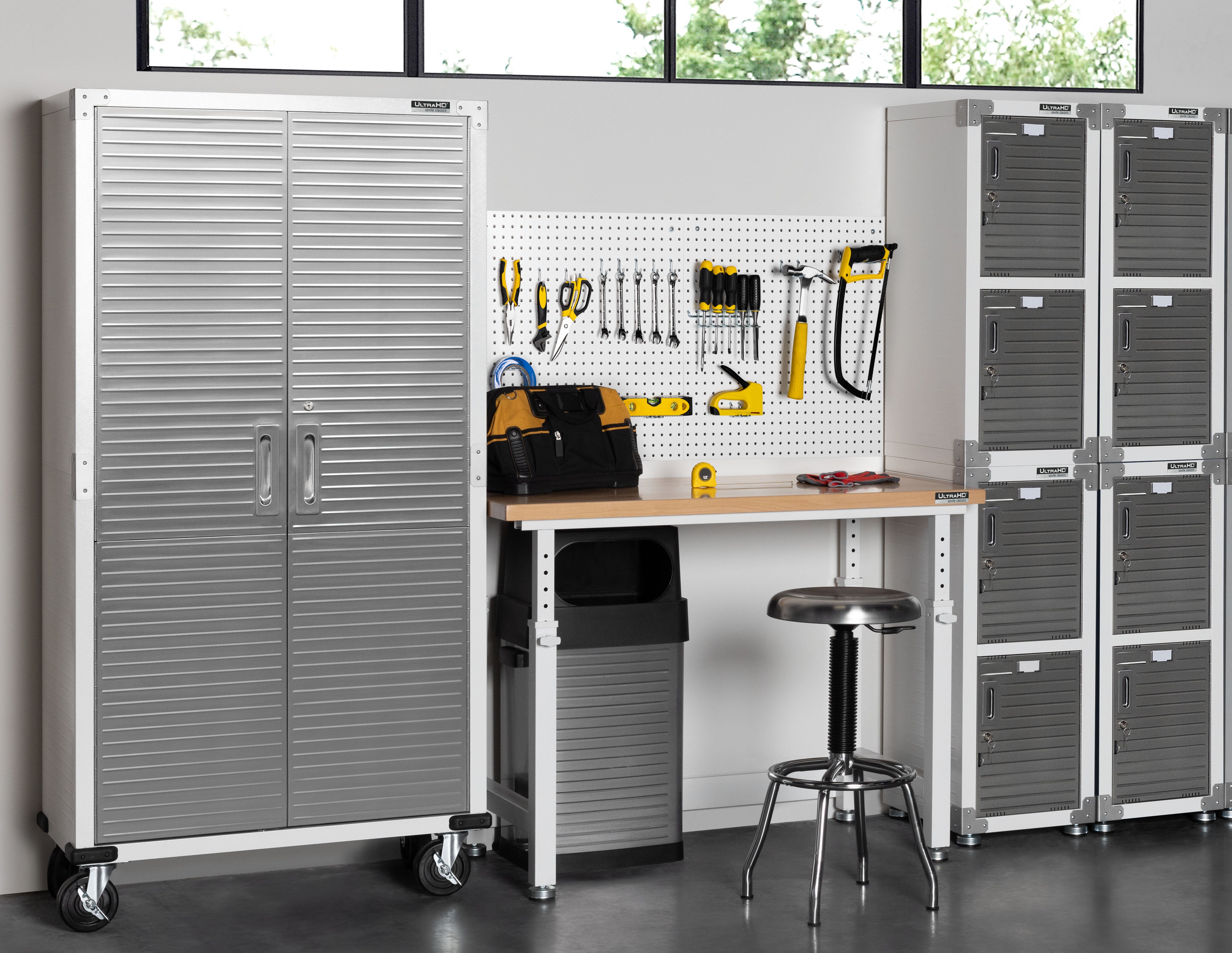 Seville Classics UltraHD 6-Piece Steel Garage Cabinet Storage Set