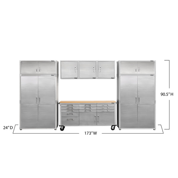 UltraHD® 8-Piece Storage Cabinet with Rolling Workbench