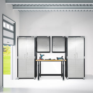 UltraHD® 5-Piece Storage Cabinet System with Workbench, 9 feet wide, Graphite