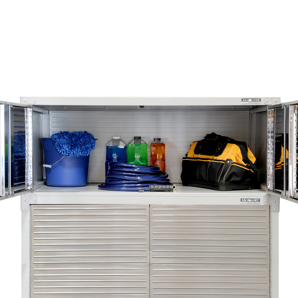 Seville Classics UltraHD 5-Piece Storage Cabinet System with Rolling  Workbench, Graphite, 9' Wide