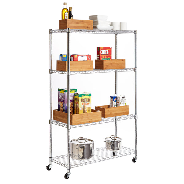 5-Piece Bamboo Storage Organizer Box Set