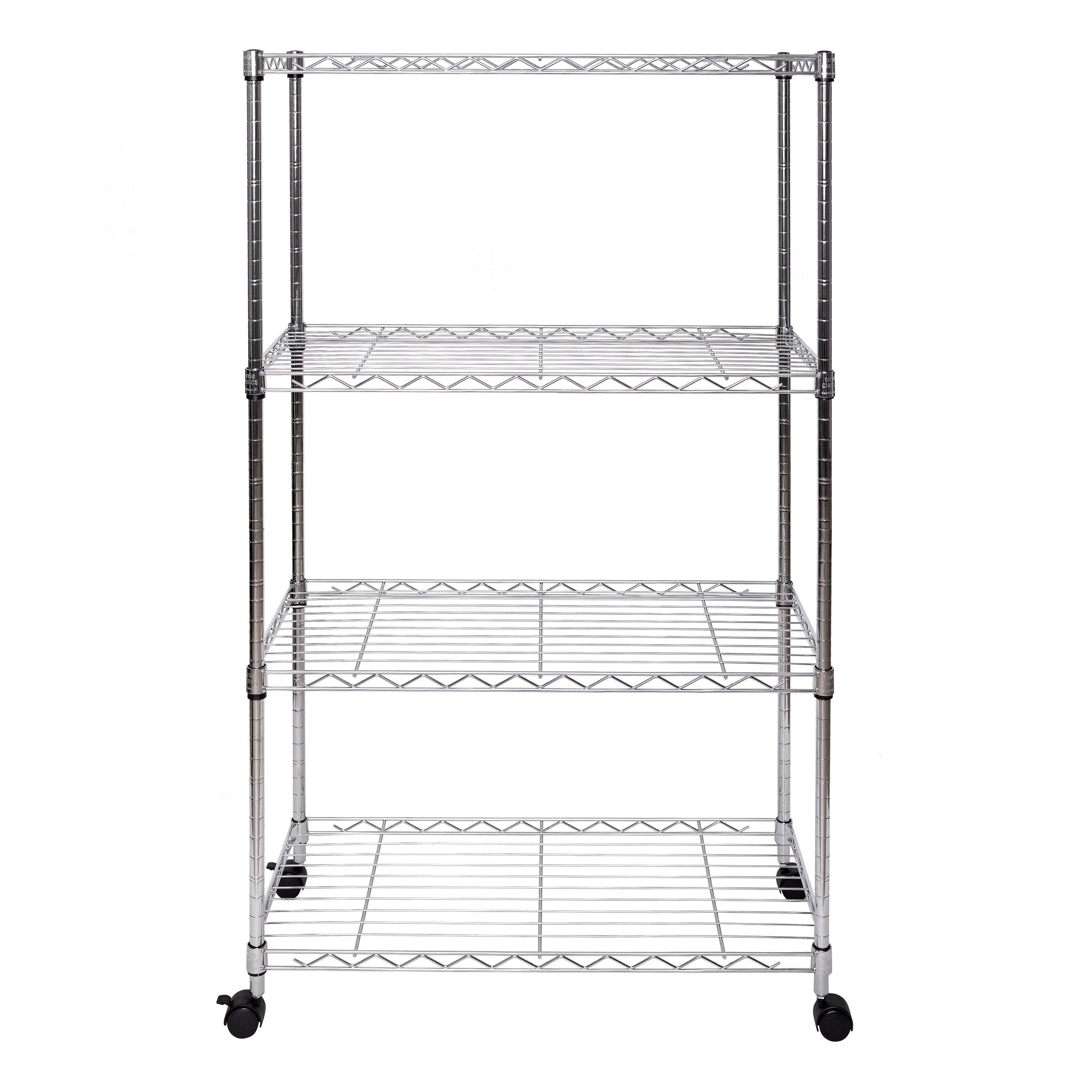 3-Tier Metal Shelving Storage Unit, Size: Silver