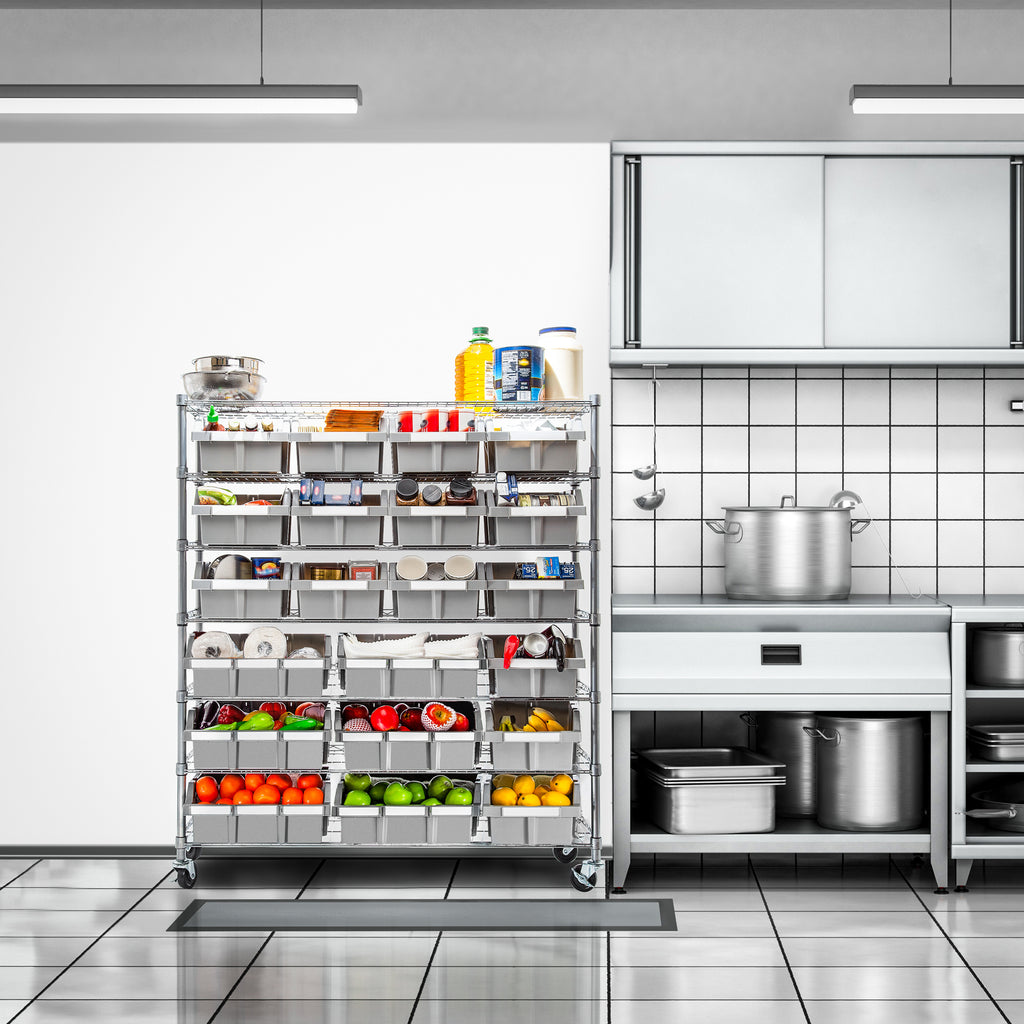 Extra-Wide 7-Tier NSF-Certified 21-Bin Rack