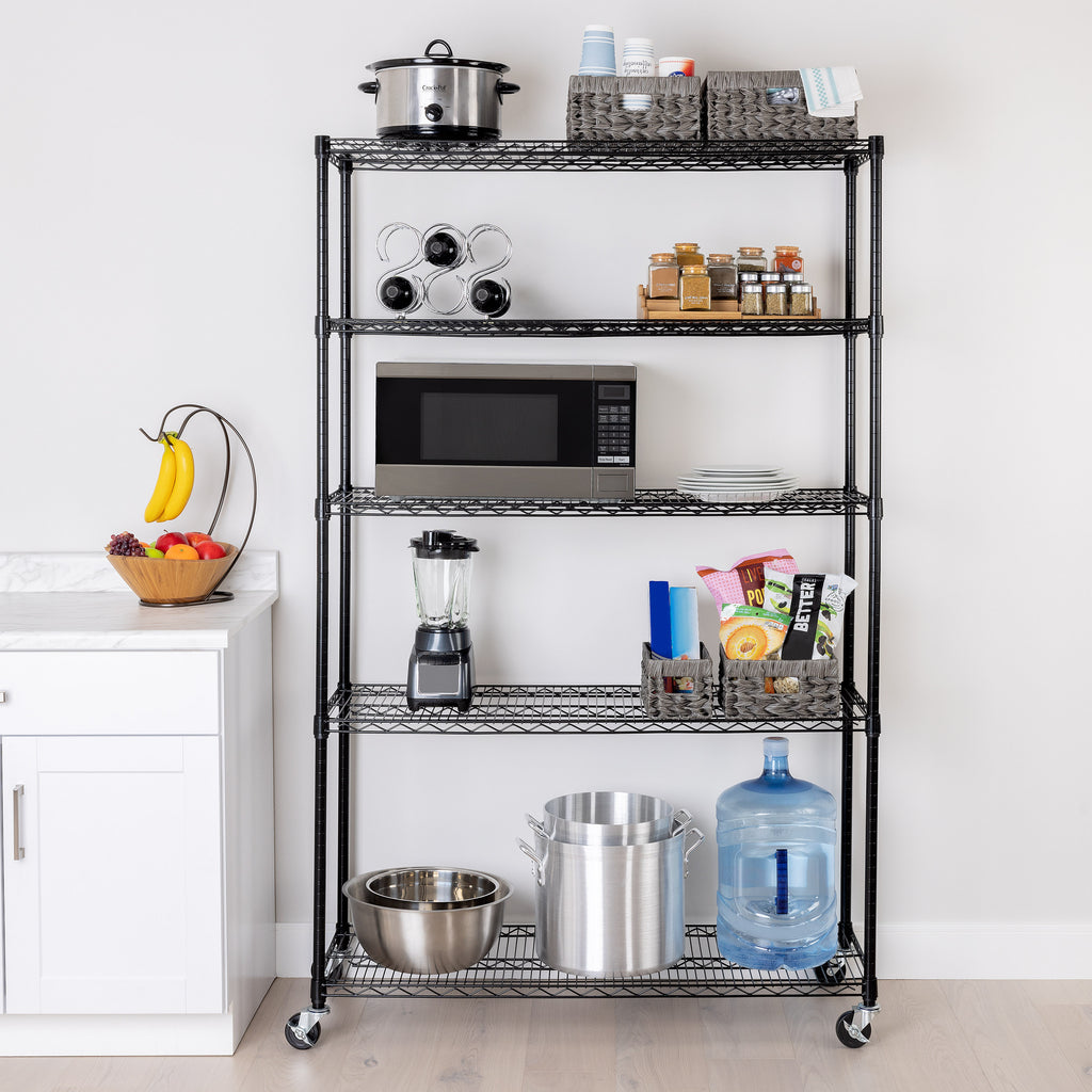 Seville Classics UltraDurable® 5-Tier Steel Shelving, Black ...
