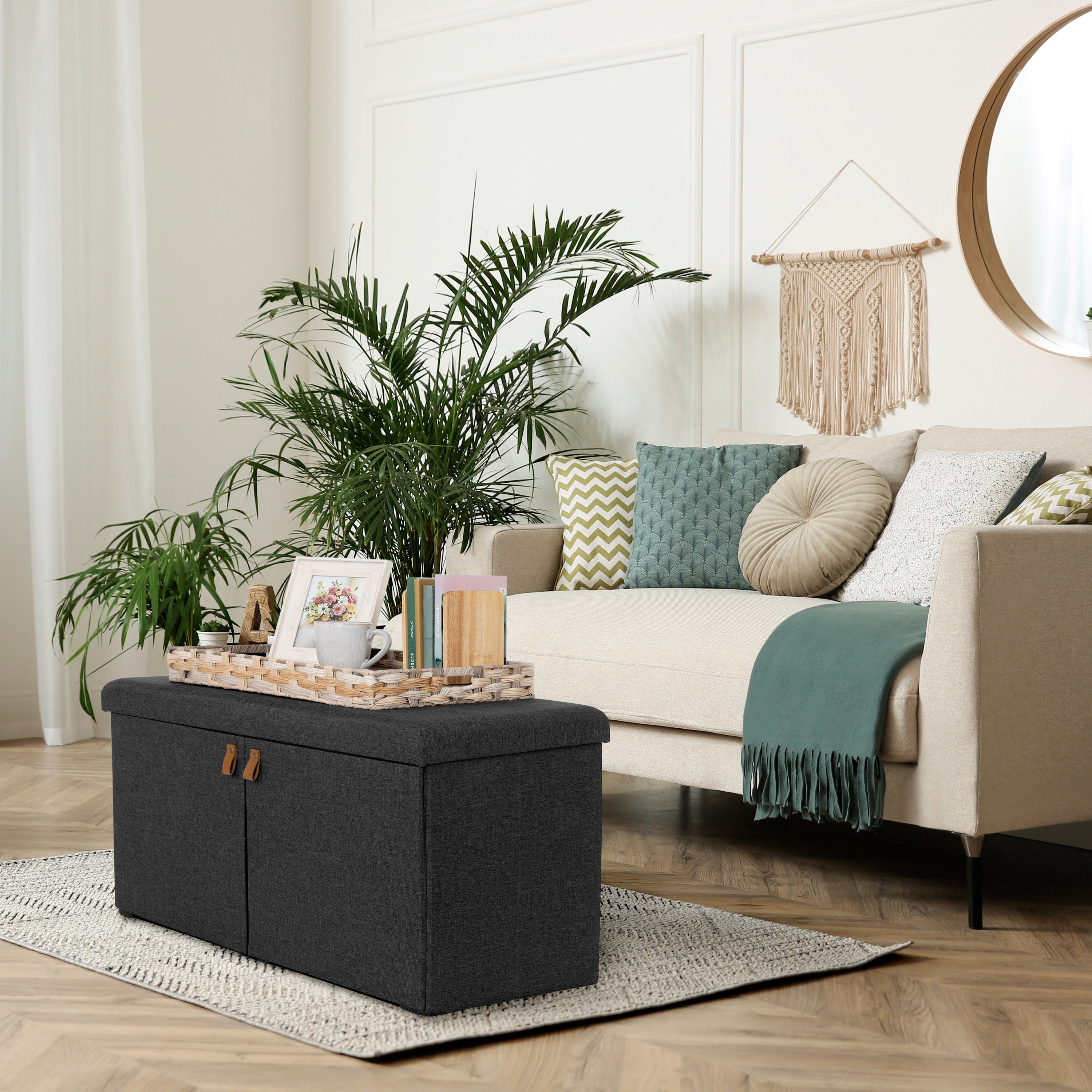 Tufted Shoe Storage Bench Seville Classics