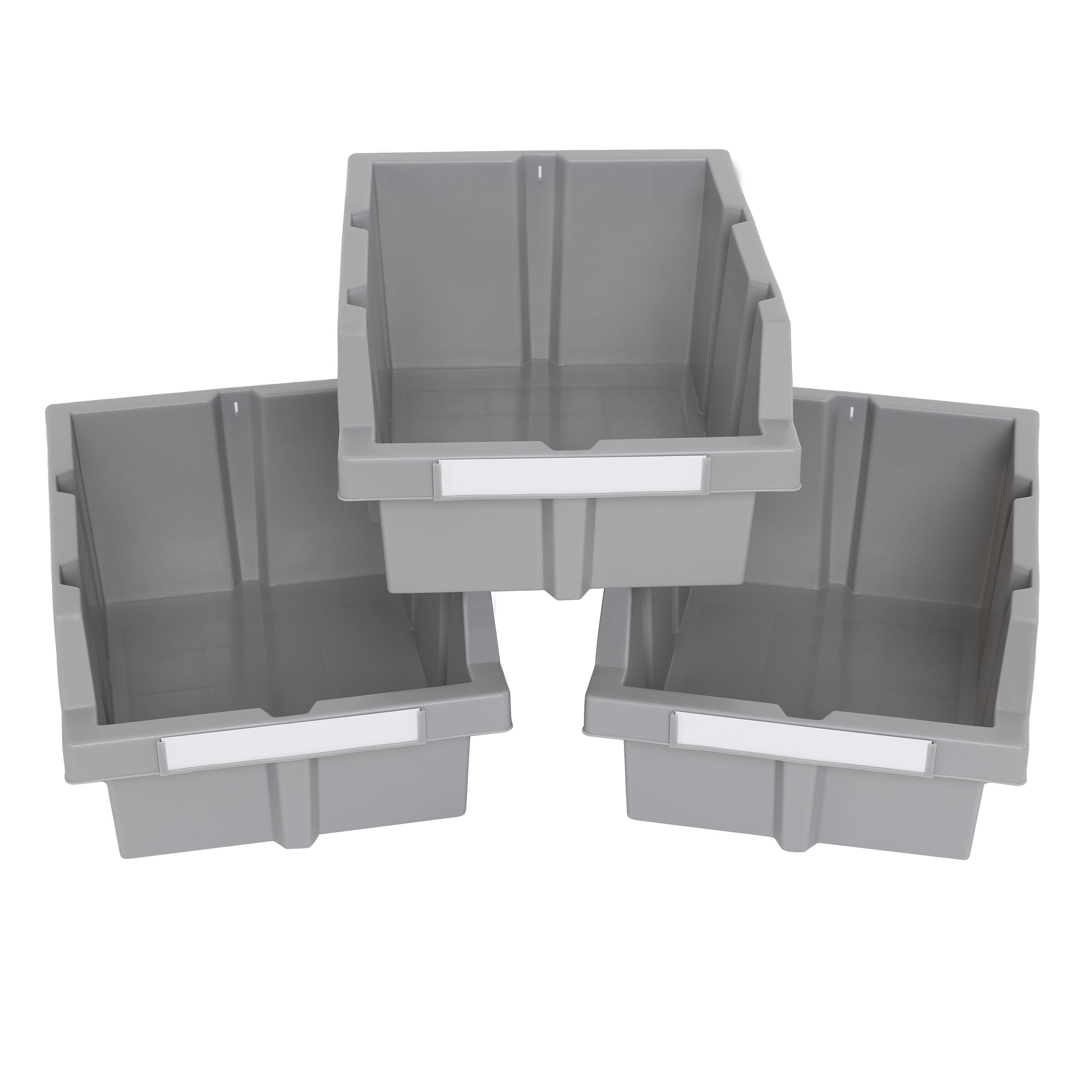 Gray Small Plastic Storage Bin 6 Pack - by TCR