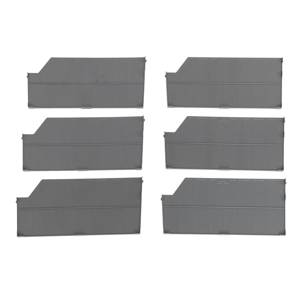Grey Bin Rack Dividers for Commercial Bin Rack (6-Pack)