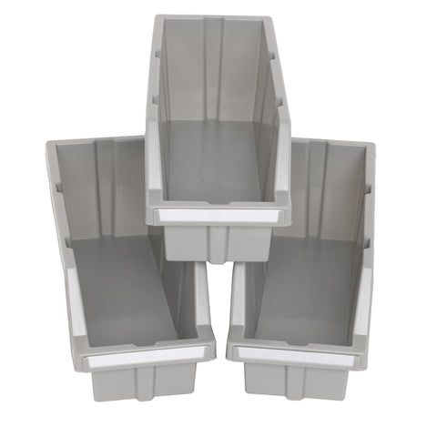 Medium Grey Bins for Commercial Bin Rack, Medium (3-Pack)