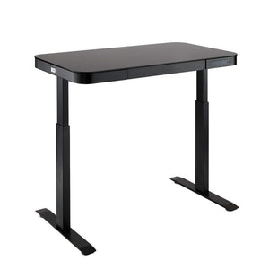 airLIFT® 48" Tempered Glass Top Electric Height Adjustable Desk, Jet Black