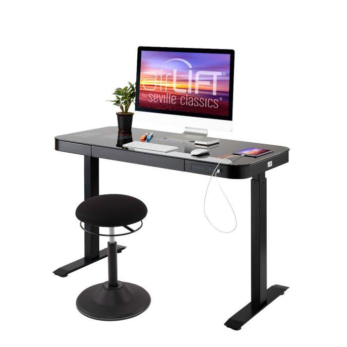 airLIFT® 48" Tempered Glass Top Desk with Drawer