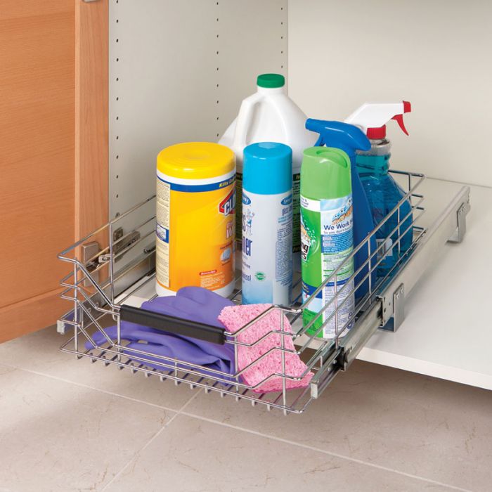 2 Tier Pull-out Home Organizer 2 Sliding Storage Drawers/Baskets Clear  Closet Organizer for Cabinet Pantry for Under Sink Office