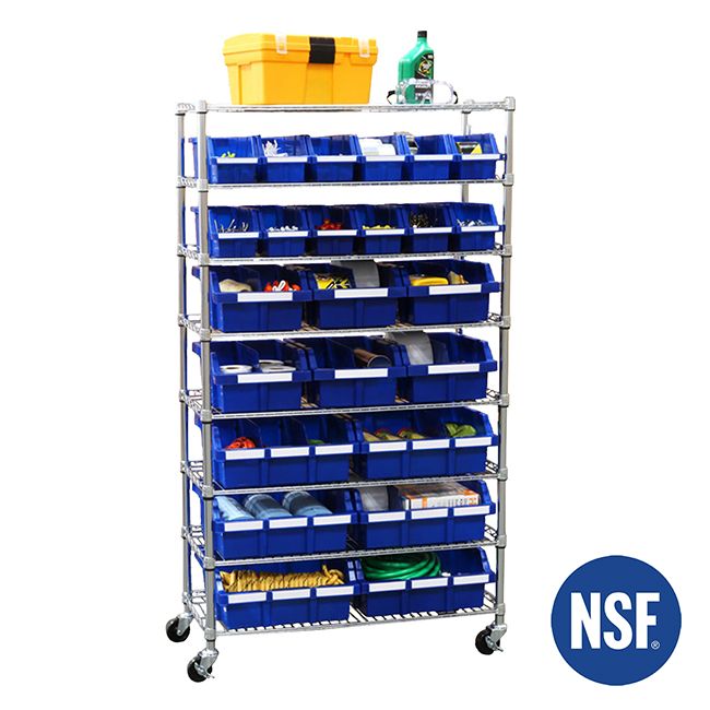 8-Tier NSF-Certified 24-Bin Rack