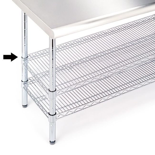 Seville Classics SHE18308SH Commercial NSF Stainless Steel Top Worktable Shelf