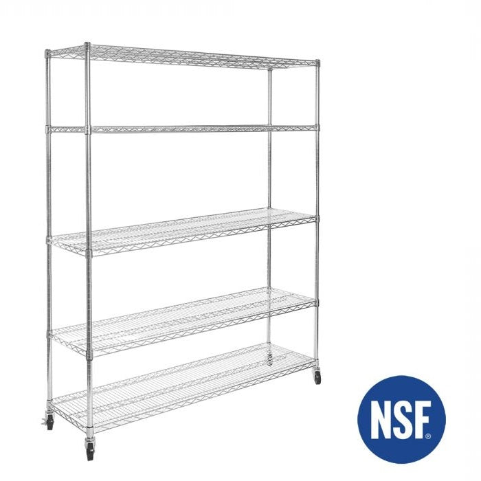 Seville Classics Commercial-Grade 5-Tier Nsf-Certified Steel Wire