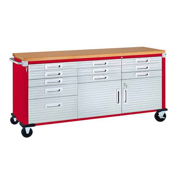 UltraHD® 11-Drawer Mega Rolling Workbench, Red