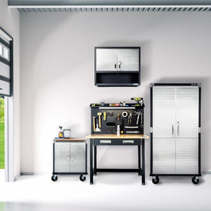Workbench clearance storage cabinet