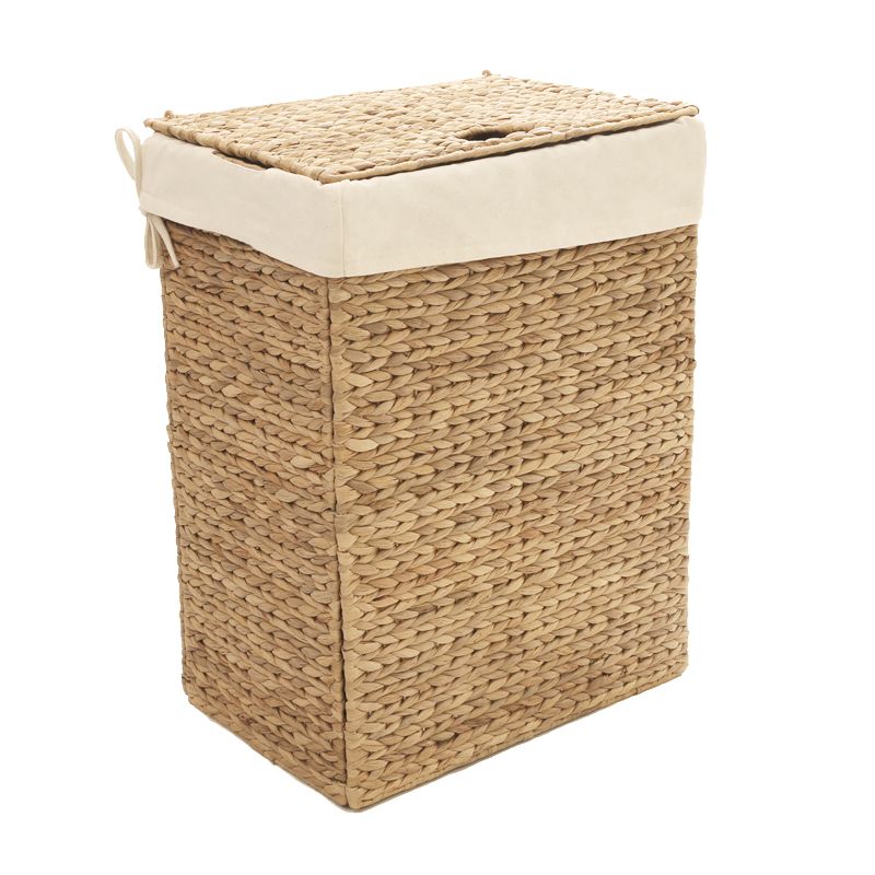 Sustainable Handwoven Lidded Laundry Hamper, Natural Water Hyacinth –  Seville Classics