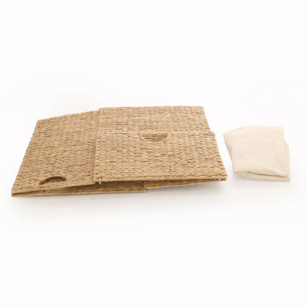 Sustainable Handwoven Lidded Laundry Hamper, Natural Water Hyacinth